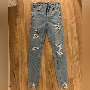 American Eagle Outfitters Ripped Light Blue Skinny Jeans